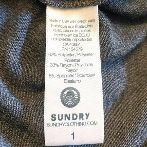 Sundry NWT Gray Sparkle Pullover Sweater Size 1 (Small) Draped Back Detail New - Picture 9 of 14